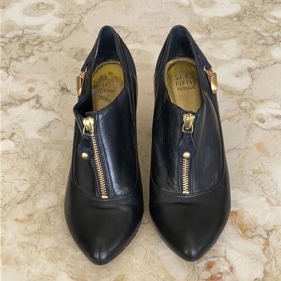 Saks Fifth Avenue Leather Heeled Booties - Picture 2 of 13